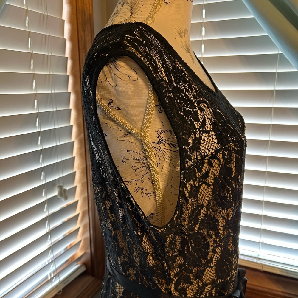PinkBlush Lace Overlay Tie Accent Maternity Dress - Picture 5 of 9